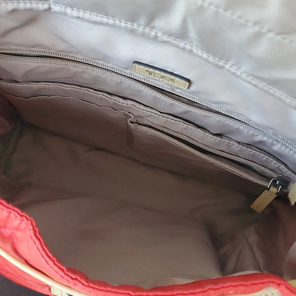 Tumi Manitoga Quilted Drawstring Backpack in Blood Orange
